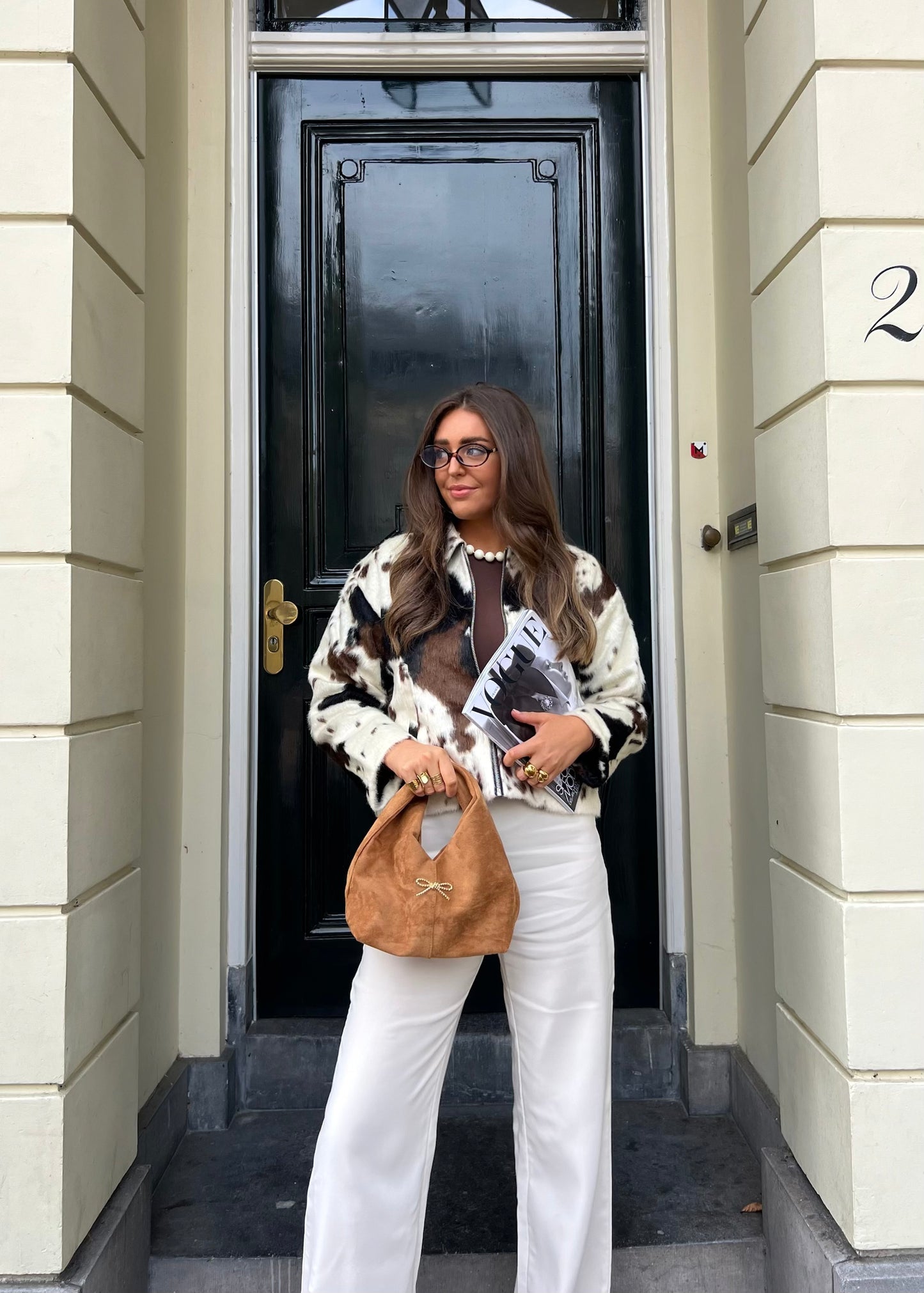 CJ Bag Taupe Suéde tas