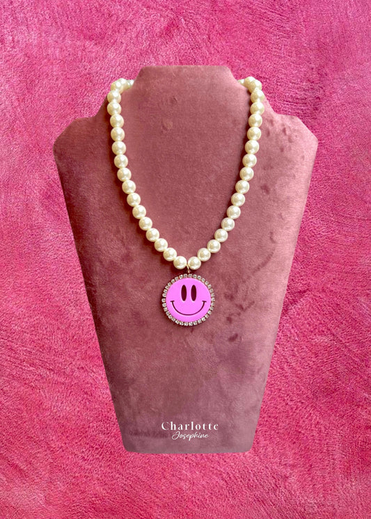 Pink Smiley Necklace