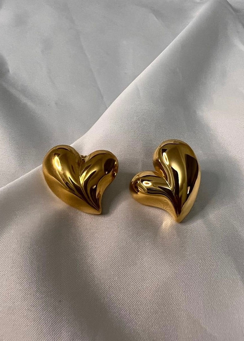 Hart drup Earrings Gold