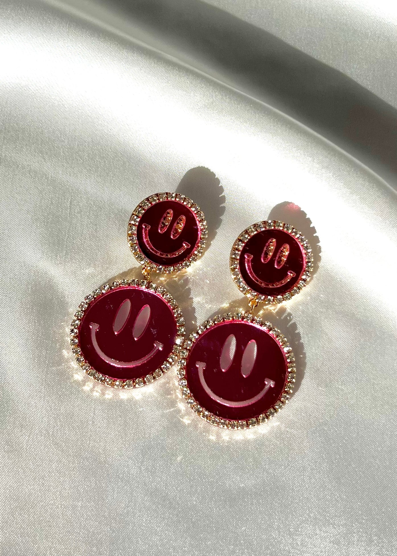 Pink Smiley Earrings