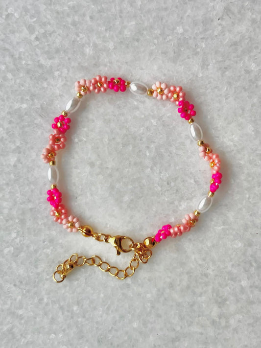 Pink Flower Bracelet