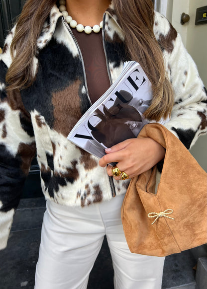 CJ Bag Taupe Suéde tas