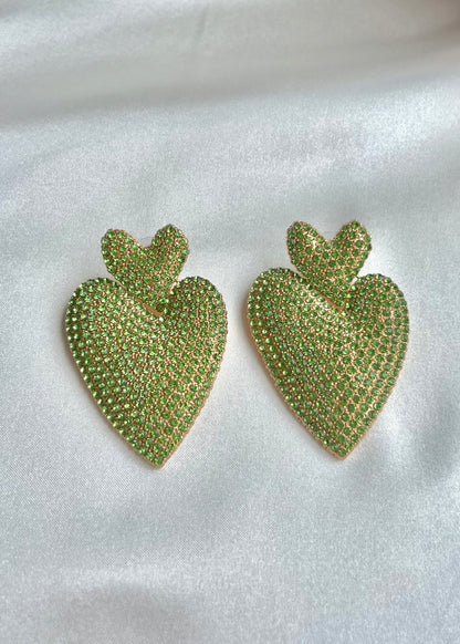 Green Love Earrings